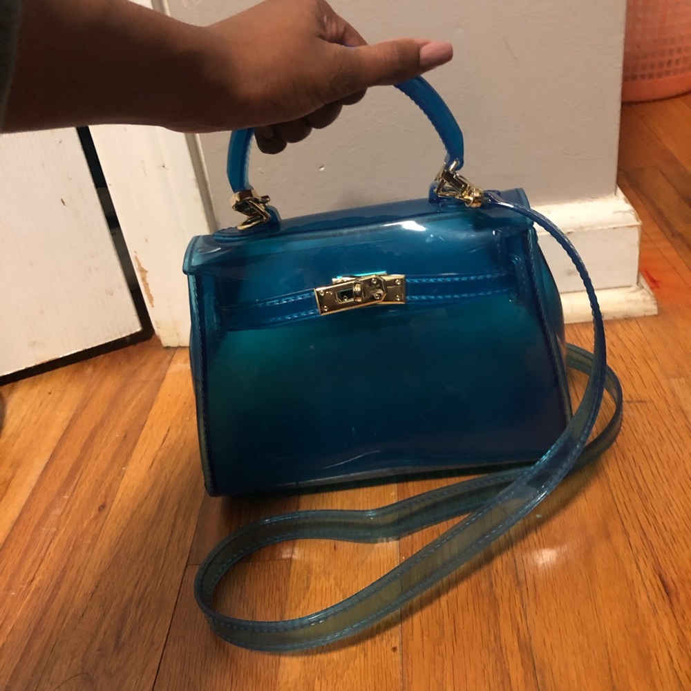 Clear blue bag